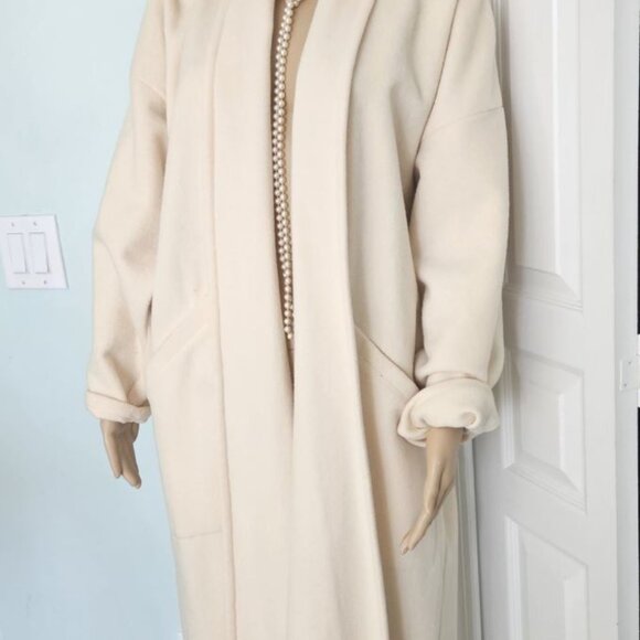 Eileen Fisher New York winter white wool maxi coat/duster - Picture 7 of 7
